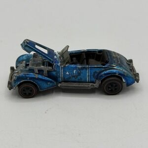 Vintage Hot Wheels Redline Classic Cord 1970 Blue Diecast Car MISSING ROOF